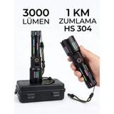 Hasuba Hs 304 Şarjlı El Feneri - 3000 Lümen