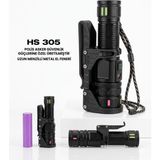 Hasuba Hs 305 Profesyonel Taktik El Feneri - Polis ve Asker Uzun Menzilli Metal Fener