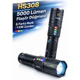 Hasuba HS308 Çok Fonksiyonlu El Feneri - 5000 Lümen - standart - 0 - Siyah