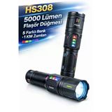 Hasuba Hs308 Çok Fonksiyonlu El Feneri - 5000 Lümen
