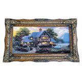Hasyılmaz Hobbit Evi Adlı İran Tebriz Halı Tablo 123x75cm - Duvar Halı Kilim Tablo