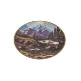 Hasyılmaz Kahla Vintage Alp Dağları Temalı Porselen Duvar Tabağı 19,5cm 004