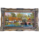Hasyılmaz Kemerli Köprü Günlüğü Adlı İran Tebriz Halı Tablo 123x73cm - Duvar Halı Kilim Tablo