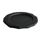 Hasyılmaz Melamin Çukur Köşeli Servis Tabağı Siyah 25CM - Melamin Sunum Tabağı - Renkli