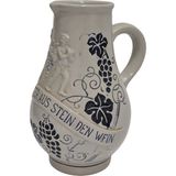 Hasyılmaz Vintage Kabartma Motifli Taş Seramik Şarap Sürahisi 20CM - Şeffaf - 500 ml