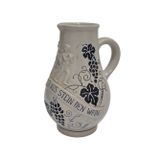 Hasyılmaz Vintage Kabartma Motifli Taş Seramik Şarap Sürahisi 20cm