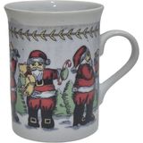 Hasyılmaz Vintage Noel Baba Figürlü Porselen Kupa 10CM - 001-Renkli - 0 - 200 ml