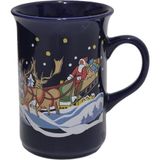 Hasyılmaz Vintage Noel Baba ve Geyik Temalı Porselen Kupa 10,5cm 002 - Renkli - 100 ml