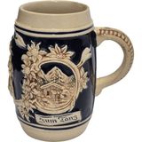 Hasyılmaz Vintage Tankart Dağ Evi ve Çiçek Temalı Alman Seramik Bira Bardağı 11,8cm 006 - 1 Adet - 0 - 200 ml