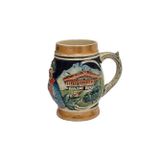 Hasyılmaz Vintage Tankart Kabartma İnsan ve Doğa Tasfirli Alman Seramik Bira Bardağı 9,5cm 002