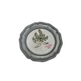Hasyılmaz Vintage Zınn Çerçeveli Dekoratif Çiçek Temalı Duvar Tabağı 10cm 009