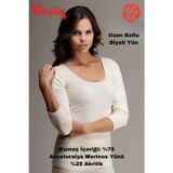Hasyün 07625 Kadın Ribana Biyeli Yün Uzun Kollu İçlik