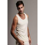 Hasyün 103 Erkek Interlok Yün Termal Atlet,%75 Avustralya Yünü, Krem, XL
