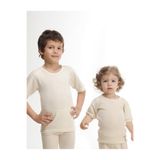 Hasyün Çocuk Yarım Kol Yün İçlik,%75 Yün%25 Akrilik, Unisex, Krem