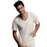Hasyün Ekru Renk Kısa Kol Yün Fanila Bej XL