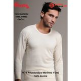Hasyün Erkek %75 Merinos Yün Sıcak Tutan Terletmez Tene Batmaz Uzun Kollu Tek Fanila
