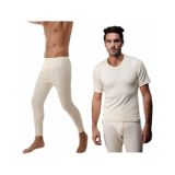 Hasyün Erkek Yün Kısa Kollu Fanila İçlik Set Ekru%75 Merinos Yünü (M)