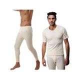 Hasyün Erkek Yün Kısa Kollu Fanila İçlik Set Ekru%75 Merinos Yünü (XL)