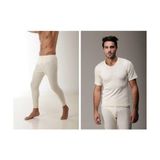 Hasyün Kısa Kol Erkek Içlik Takım Doğal Termal - XL - Ekru