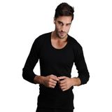 Hasyün Siyah Renk Uzun Kol Yün Fanila Siyah XL