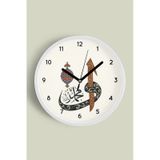 Hat Sanatı Allah Ve Muhammed Yazılı İslami Modern Duvar Saati - 35cm - Önü Camlı Beyaz Kasa Beyaz