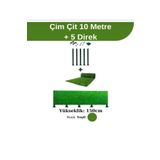 Hat Tel Çit 150 cm x 10 metre uzunluğunda çim çit + 5 adet panel çit direk