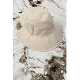 Hat Town Fiyonk Detaylı Keten Bucket Kadın Şapka - 48 - 57 cm - Krem