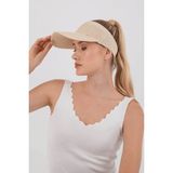 Hat Town Uv Koruyucu Esnek Vizör Şapka Tenis Şapka - Standart - Bej - Bej