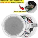 Hat Trafolu Alçıpan/asma Tavan Tipi Hoparlör (13.5 Cm) 6W Rms - Mp3 USB Uyumlu