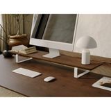 HATAK Doğal Ahşap Monitör Yükseltici Monitor Altlığı Monitör Sehpası - Ceviz - Beyaz Ayak