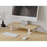 Hatak Doğal Ahşap Monitör Yükseltici Monitor Altlığı Monitör Sehpası Monitör Standı Tek Monitör - Ahşap Rengi