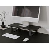 Hatak Doğal Ahşap Monitör Yükseltici Monitor Altlığı Monitör Sehpası Monitör Standı Tek Monitör - Siyah
