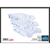 Hatas Hatas PVC 3 Katlı Şeffaf Evrak Rafı 3 Parça Ofis Araç Gereçleri İçin Kullanışlı