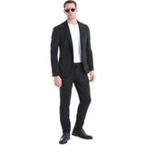 Hatem Saykı Siyah Performans Suit Slim Fit Düz Takım Elbise - 6 Drop - 46