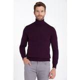 Hatemoğlu 3400ETC0A002 Mor Regular Fit Balıkçı Yaka Triko Erkek Kazak