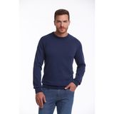 Hatemoğlu 3412ETC2A012 Indigo Regular Fit %100 Pamuk Bisiklet Yaka Triko Erkek Kazak