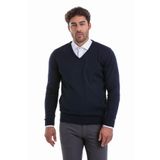 Hatemoğlu 34251022A008 Lacivert Regular Fit Yünlü Düz V Yaka Triko Erkek Kazak