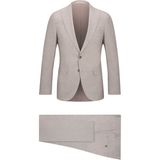 Hatemoğlu Bej Slim Fit Sivri Yaka Yünlü Takım Elbise - 6 Drop - 52