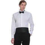 Hatemoğlu Beyaz Comfort Fit Ata Yaka 100% Pamuk Uzun Kollu Damatlık Gömlek - XL