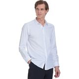 Hatemoğlu Beyaz Slim Fit Uzun Kollu Pamuklu Gömlek Erkek Casual Klasik Stil Comfort Kesim