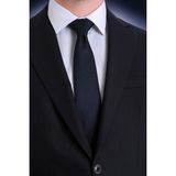 Hatemoğlu Desenli Lacivert Kravat 100% Micro Polyester Şıklık Vurgusu ile Klasik Stil - Standart - Lacivert - Açık Gri