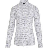 Hatemoğlu Erkek Beyaz Slim Fit Çiçek Desenli Gömlek - XS - Beyaz B.