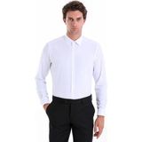 Hatemoğlu Erkek Beyaz Slim Fit Pamuklu Uzun Kollu Gömlek - 3XL