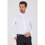 Hatemoğlu Erkek Beyaz Slim Fit Pamuklu Uzun Kollu Gömlek - XL