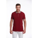 Hatemoğlu Erkek Bordo Regular Fit %100 Pamuk Polo Yaka Tişört - XL