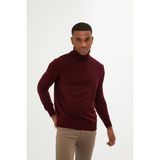 Hatemoğlu Erkek Bordo Regular Fit Balıkçı Yaka Triko Kazak - Açık Bordo