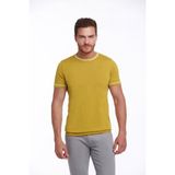 Hatemoğlu Erkek Hardal Slim Fit Basic Bisiklet Yaka Triko Tişört - XL