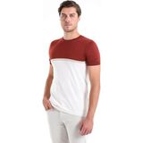 Hatemoğlu Erkek Kiremit Slim Fit Desenli Bisiklet Yaka Tişört - XL
