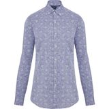 Hatemoğlu Erkek Lacivert Desenli Slim Fit Keten Gömlek