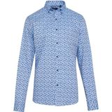 Hatemoğlu Erkek Mavi Desenli Modern Fit Pamuklu Gömlek - Lacivert B.
